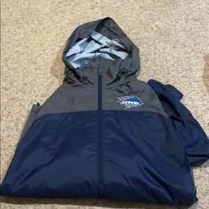 university rain jacket